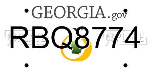 RBQ8774 Georgia License Plate