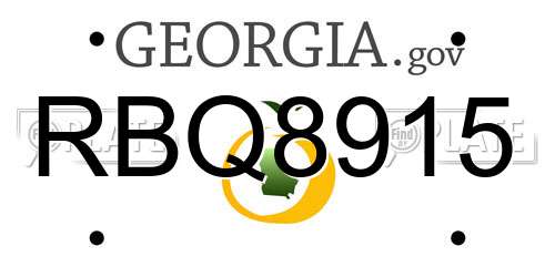 RBQ8915 Georgia License Plate