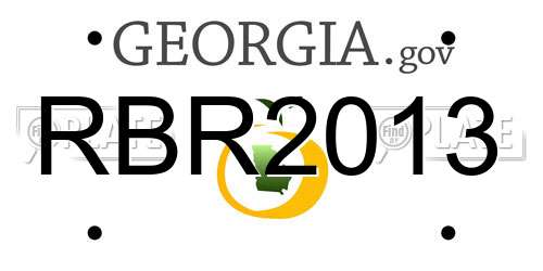 RBR2013 Georgia License Plate