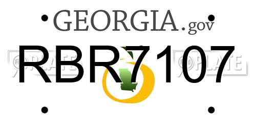 RBR7107 Georgia License Plate