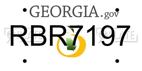 RBR7197 Georgia License Plate