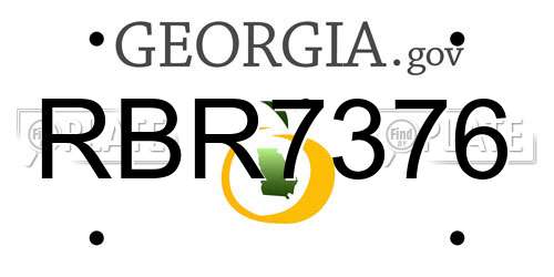 RBR7376 Georgia License Plate
