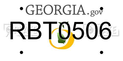 RBT0506 Georgia License Plate