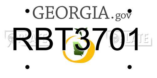 RBT3701 Georgia License Plate