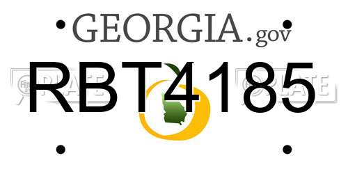 RBT4185 Georgia License Plate