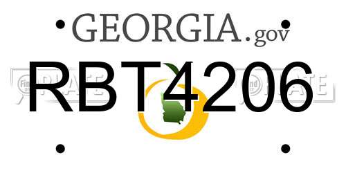 RBT4206 Georgia License Plate
