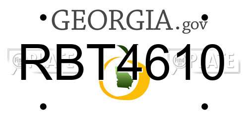 RBT4610 Georgia License Plate