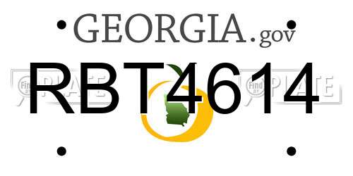 RBT4614 Georgia License Plate