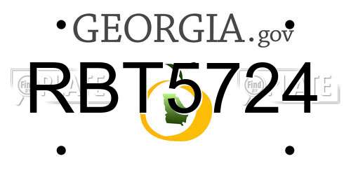RBT5724 Georgia License Plate