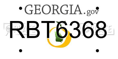 RBT6368 Georgia License Plate