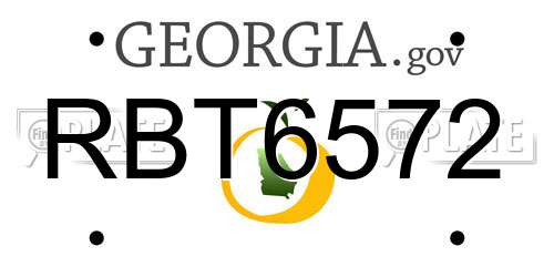 RBT6572 Georgia License Plate