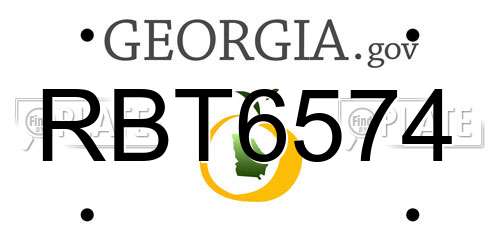 RBT6574 Georgia License Plate