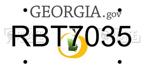 RBT7035 Georgia License Plate