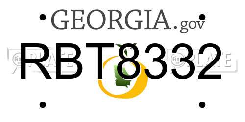RBT8332 Georgia License Plate