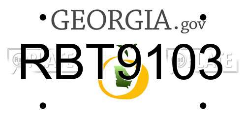 RBT9103 Georgia License Plate