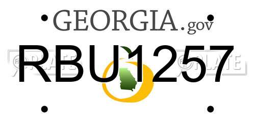RBU1257 Georgia License Plate