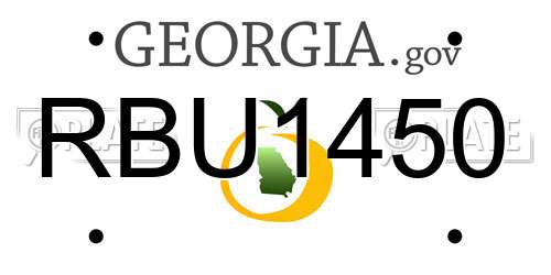 RBU1450 Georgia License Plate