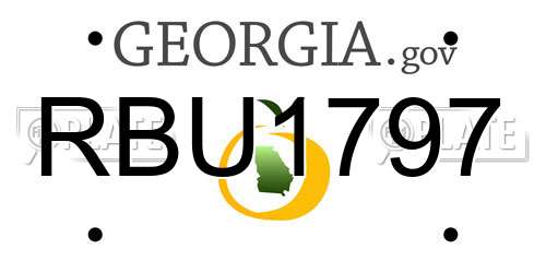 RBU1797 Georgia License Plate