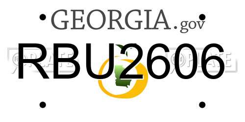 RBU2606 Georgia License Plate