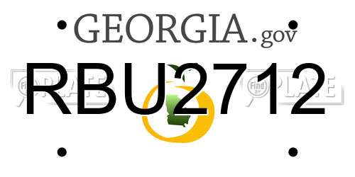 RBU2712 Georgia License Plate