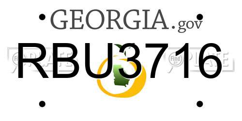 RBU3716 Georgia License Plate