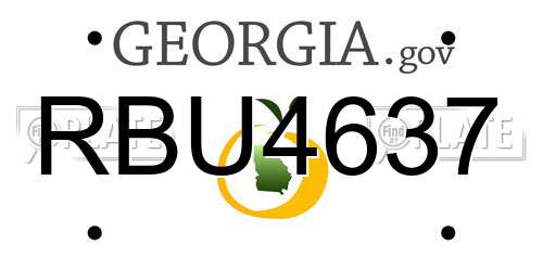 RBU4637 Georgia License Plate