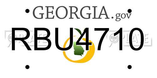 RBU4710 Georgia License Plate