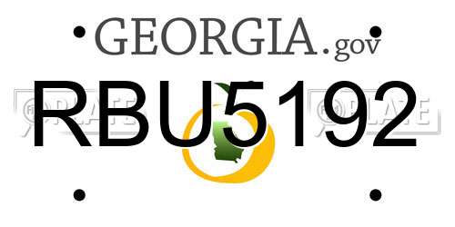 RBU5192 Georgia License Plate