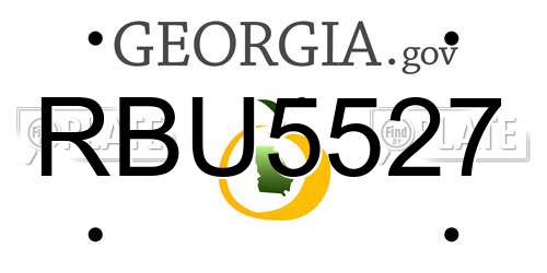 RBU5527 Georgia License Plate