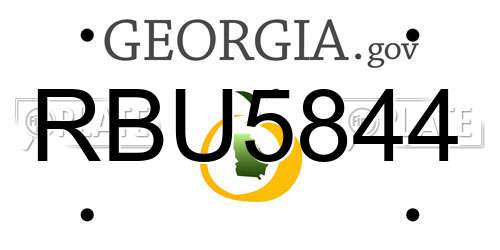 RBU5844 Georgia License Plate