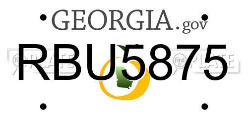 RBU5875 Georgia License Plate