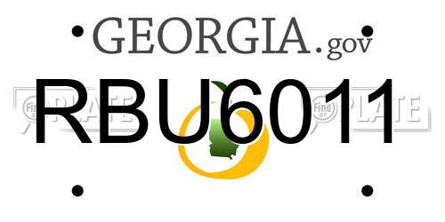 RBU6011 Georgia License Plate