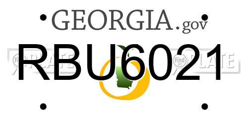RBU6021 Georgia License Plate