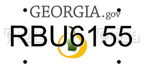 RBU6155 Georgia License Plate