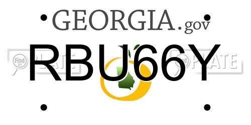RBU66Y Georgia License Plate