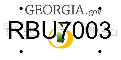 RBU7003 Georgia License Plate