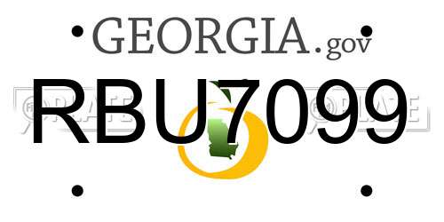 RBU7099 Georgia License Plate