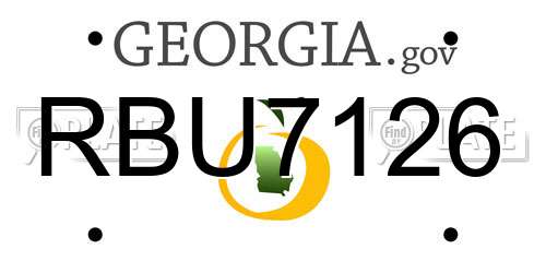 RBU7126 Georgia License Plate