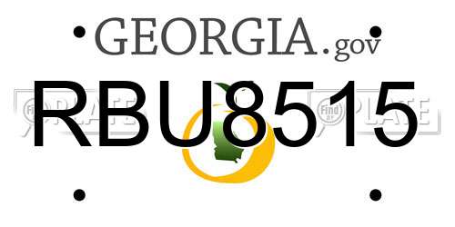 RBU8515 Georgia License Plate