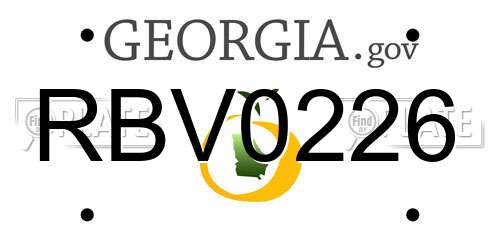 RBV0226 Georgia License Plate