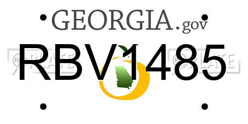 RBV1485 Georgia License Plate