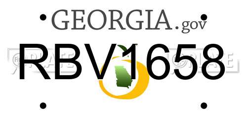 RBV1658 Georgia License Plate