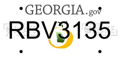 RBV3135 Georgia License Plate
