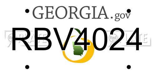 RBV4024 Georgia License Plate