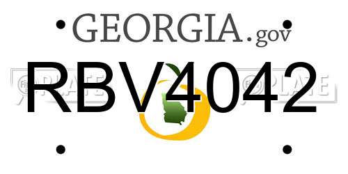 RBV4042 Georgia License Plate