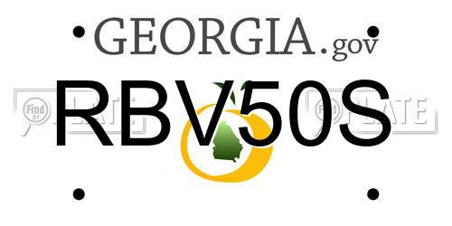 RBV50S Georgia License Plate