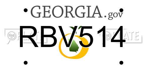 RBV514 Georgia License Plate