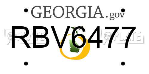 RBV6477 Georgia License Plate