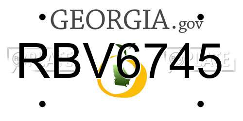 RBV6745 Georgia License Plate