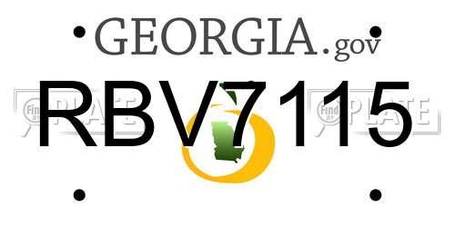 RBV7115 Georgia License Plate